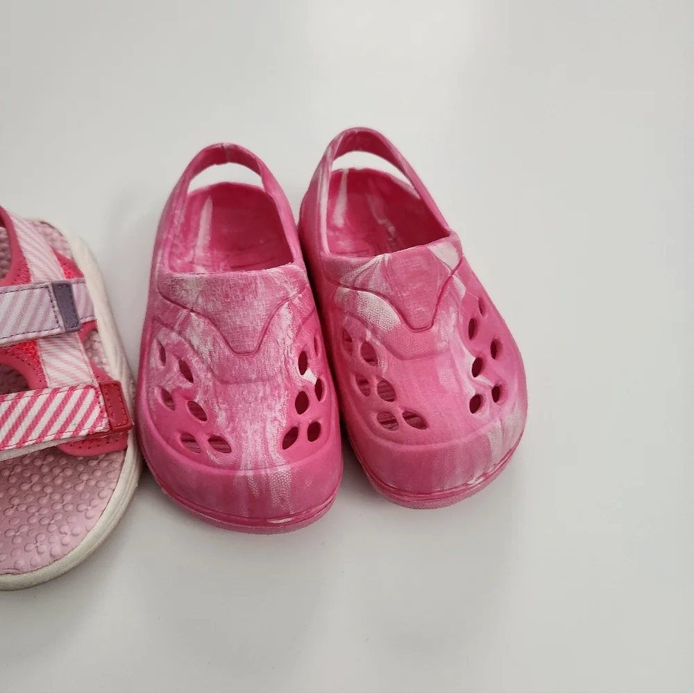 Toddler‎ Baby Girl Shoe Bundle Pink Sandals Size 6 - 3 Pairs